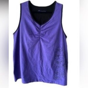 Addition Elle Purple Ruched Sleeveless Tank Top 3X